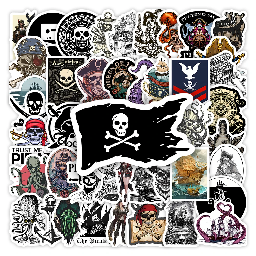 Cool Pirate Sticker DIY Kids Toys Gift Decorative Decal for Skateboards Laptop Phone Luggage Bottles Waterproof