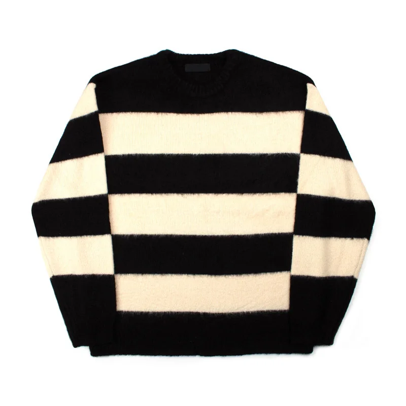 Striped Sweaters Men Autumn Korean Style Loose Slouchy Harajuku Long Sleeve Knitwear All-match High Street Males Pullovers Daily