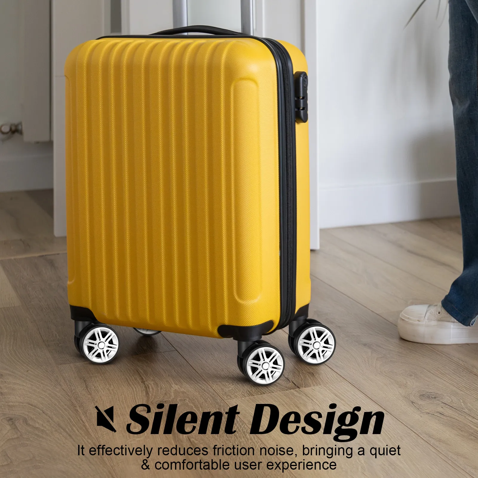 

4Pcs Luggage Wheels Replacement ABS Heavy Duty Dual Wheel Steering Suitcase Caster Wheels Universal Trolley Parts Repair