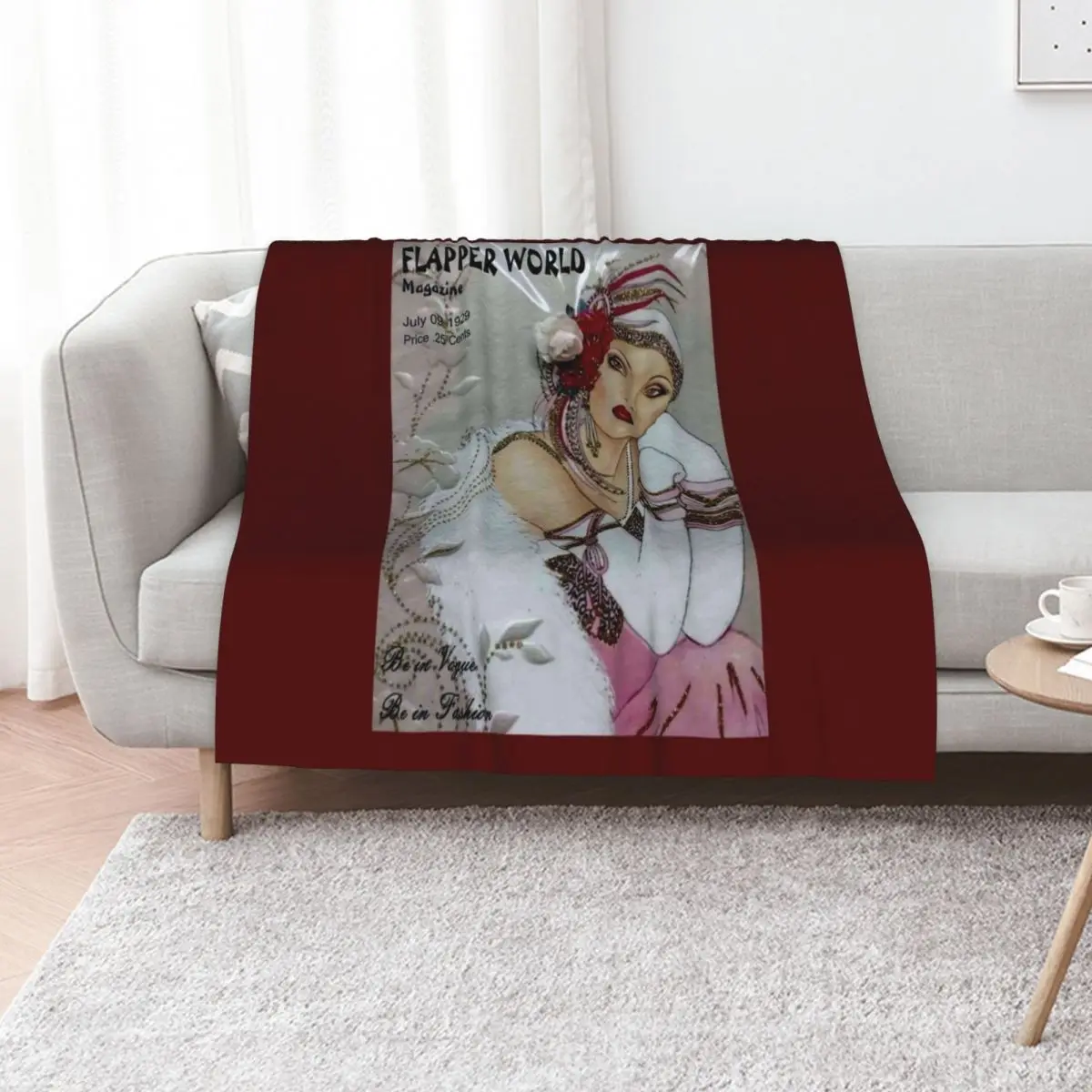 FLAPPER WORLD : Vintage 1929 Fashion Magazine Advertising Print Throw Blanket halloween Decorative Beds Designers Cute Blankets