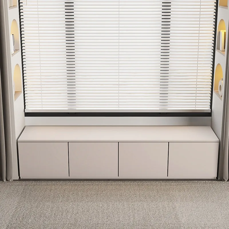 Solid wood bay window storage cabinet locker bedroom floor window side cabinet floor cabinet low  window sill bar