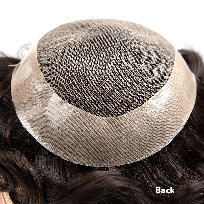 OCT French Lace & PU Base Toupee Hair Man parrucca protesi per capelli maschili capelli umani naturali protesis capillare da uomo sistemi traspiranti