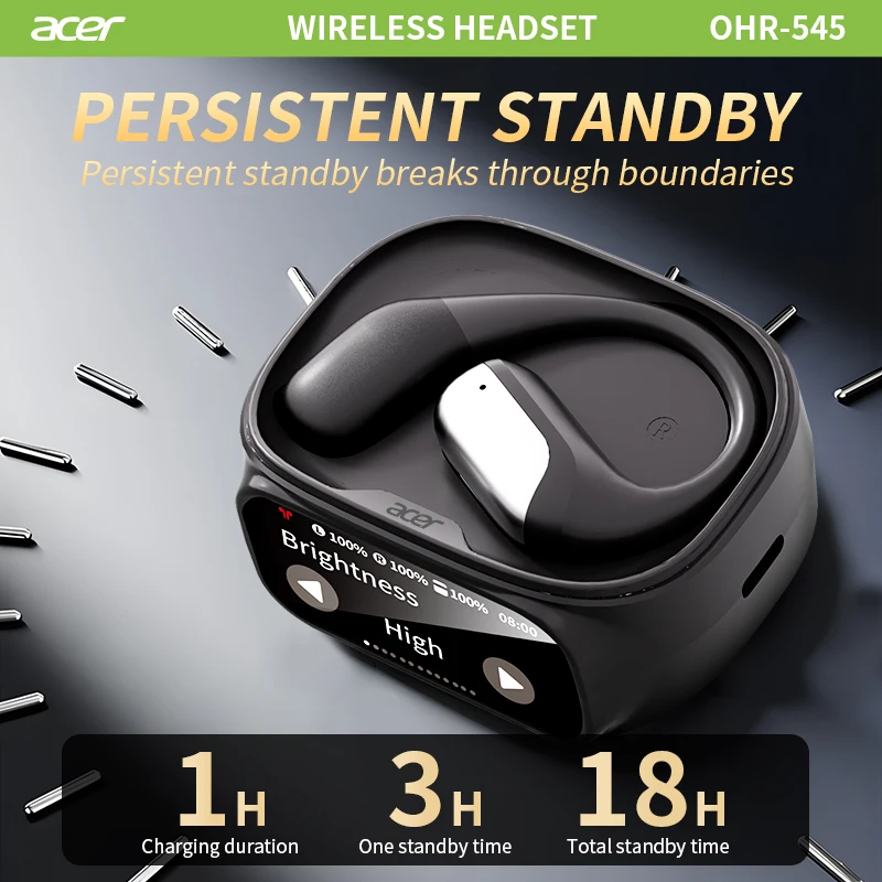 [منتج Acer الرسمي الأصيل] سماعات رأس لاسلكية Ohr545، تصميم مشبك الأذن، مريحة في الارتداء، الرياضة، الجري، اللياقة البدنية، الهواتف المحمولة، الأجهزة اللوحية، أجهزة متعددة، متوافقة، موصى بها للهدايا العشاق