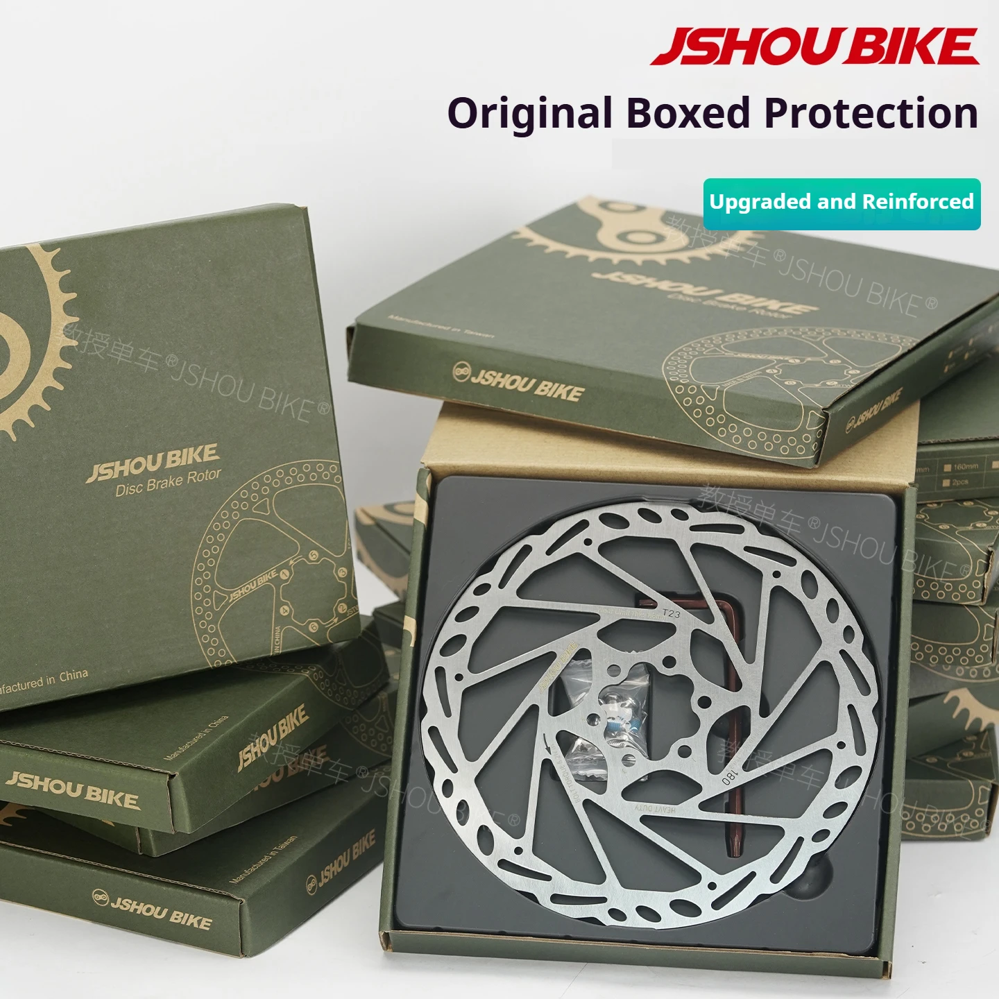 JSHOUBIKE Extra dicke Bremsscheibe 2,0 mm 2,3 mm 6 Bolzen 160 180 203 220 mm Hochpräzise Bremsscheibe mit Wärmeableitung für Enduro MTB