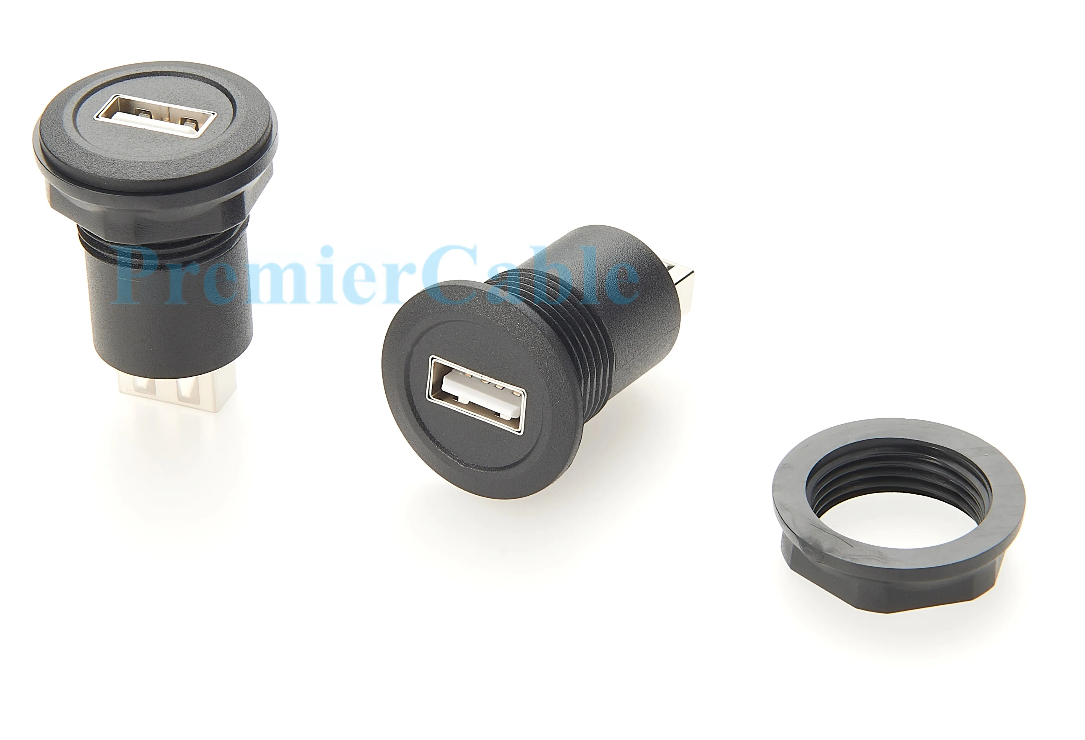 USB 2.0 A Buchse-zu-Buchse-Verbinder, runde Einbaubuchse, 480 Mbit/s, USB Typ A, Schottverbinder, Adapter, Buchsenverlängerung – Detail 3