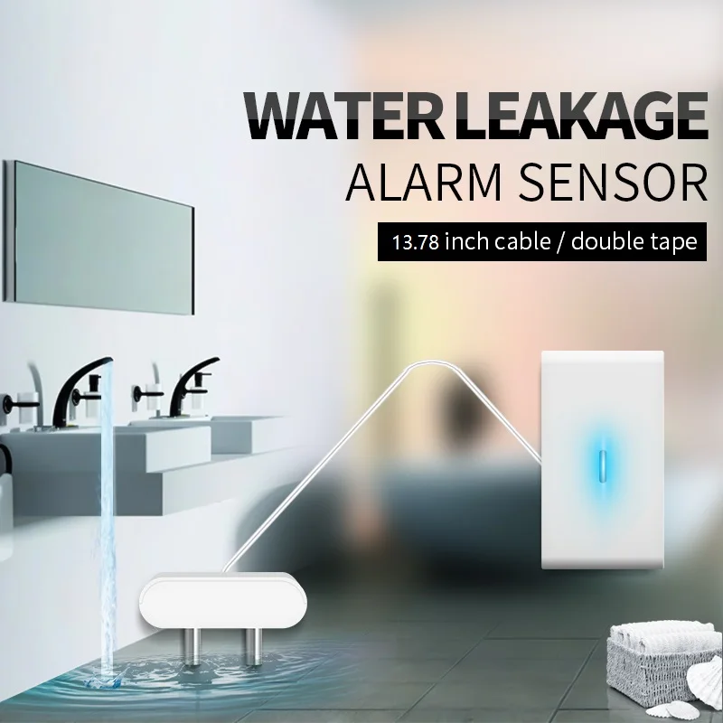 Sensore di perdite d'acqua 433 rilevatore di perdite d'acqua wireless sensore di allarme perdite d'acqua livello 12V funzionante per kit di allarme domestico