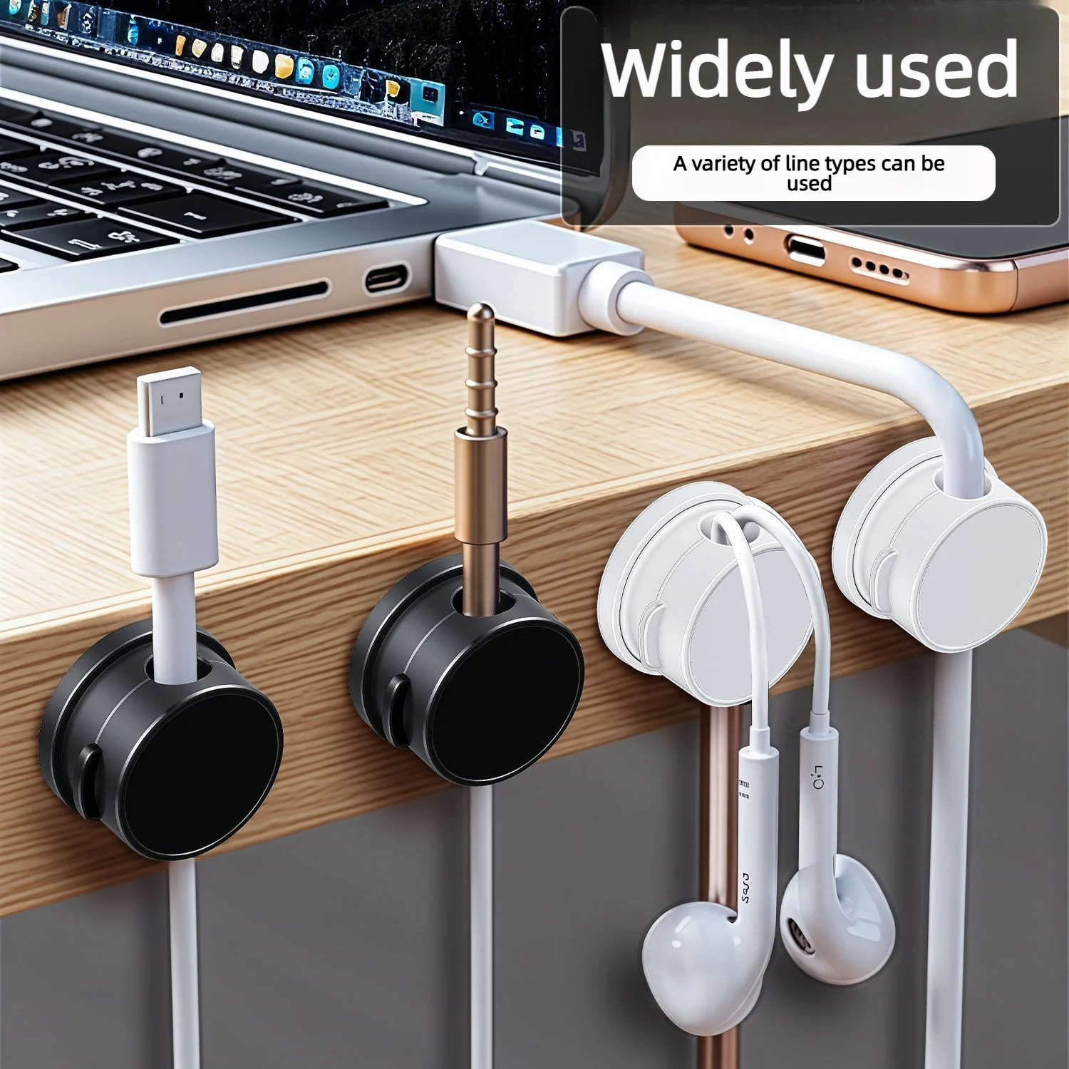 6Pcs Magnetic Cable Clips Adjustable Cord Holder Under Desk Cable Management Organizer For Office Home Supplies