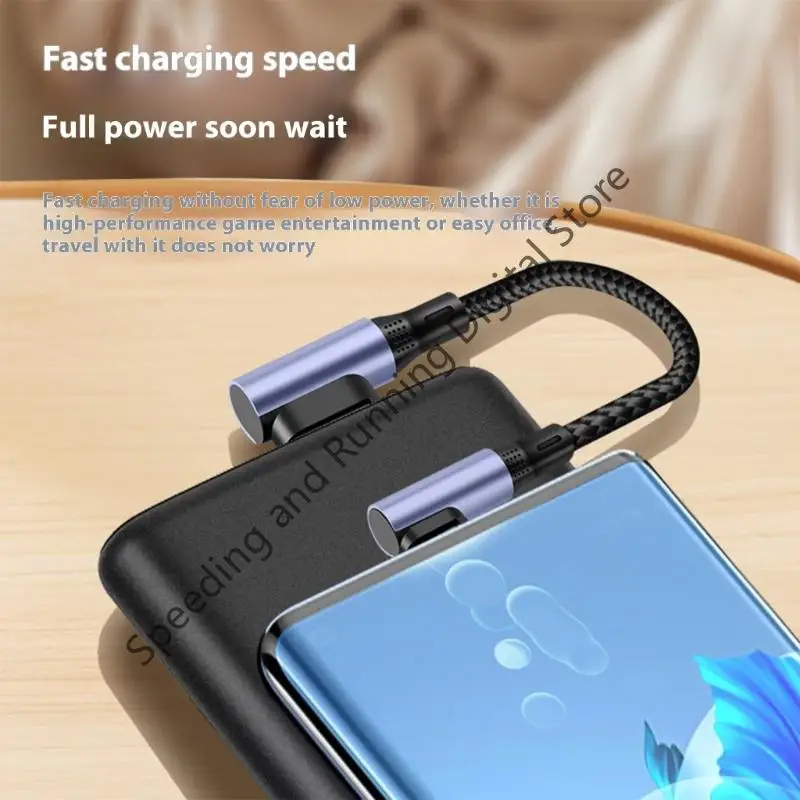Cable corto de 90 grados USB tipo C a tipo C 6A Cable de carga rápida 15/30cm para Huawei Xiaomi Samsung para banco de energía Cable USB C