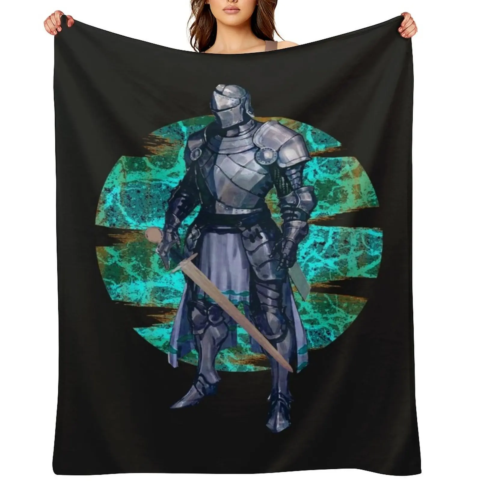 

Knight Medieval armor and sword Throw Blanket Picnic Cute Baby Designers Blankets