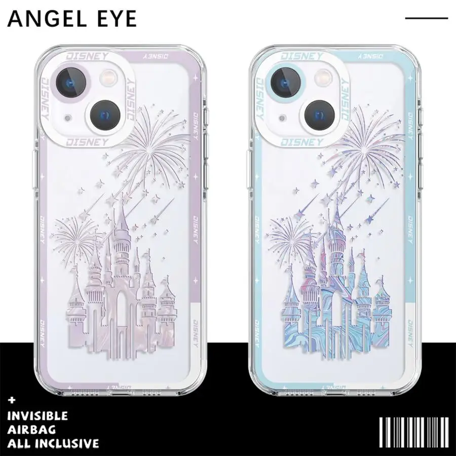 Disney arte romântica castelo caso de telefone para iphone 16 plus 14 8 se 13 mini 11 pro max xs 7 15pro 12x14plus capa transparente