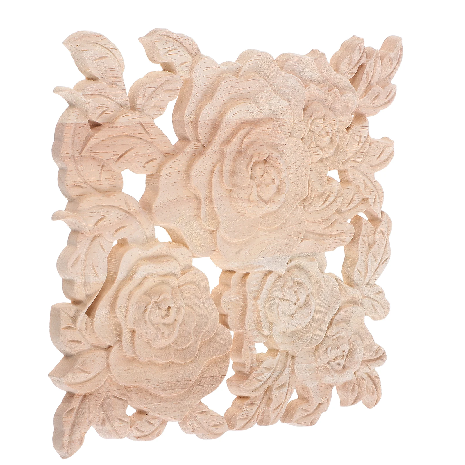 

Solid Wood Carved Door Heart Furniture Onlay Appliques Square Decorative Wooden Panels Handmade Sturdy Weather Resistant Wear