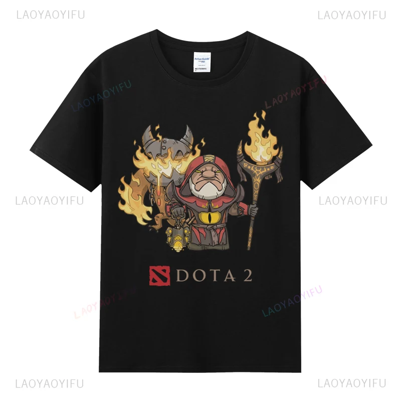 رجل تي شيرت DOTA 2 Camiseta القطن الخالص Crewneck الشهيرة لعبة تي شيرت عادية كول المحملة لعبة عشاق الهدايا قميص الجرافيك تي شيرت