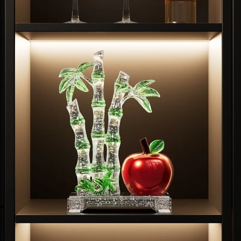 Four Seasons Peace Decoration Resin Sculpture Living Room Entrance Office Desktop Bamboo Statuette Decorations Gifts