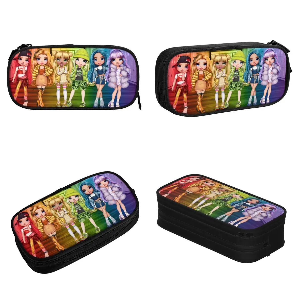 Imagem -02 - Rainbow High Cartoon Pencil Case Boneca Pencil Pouch Pen para Estudantes Grandes Bolsas de Armazenamento Papelaria Escolar Presentes Novo