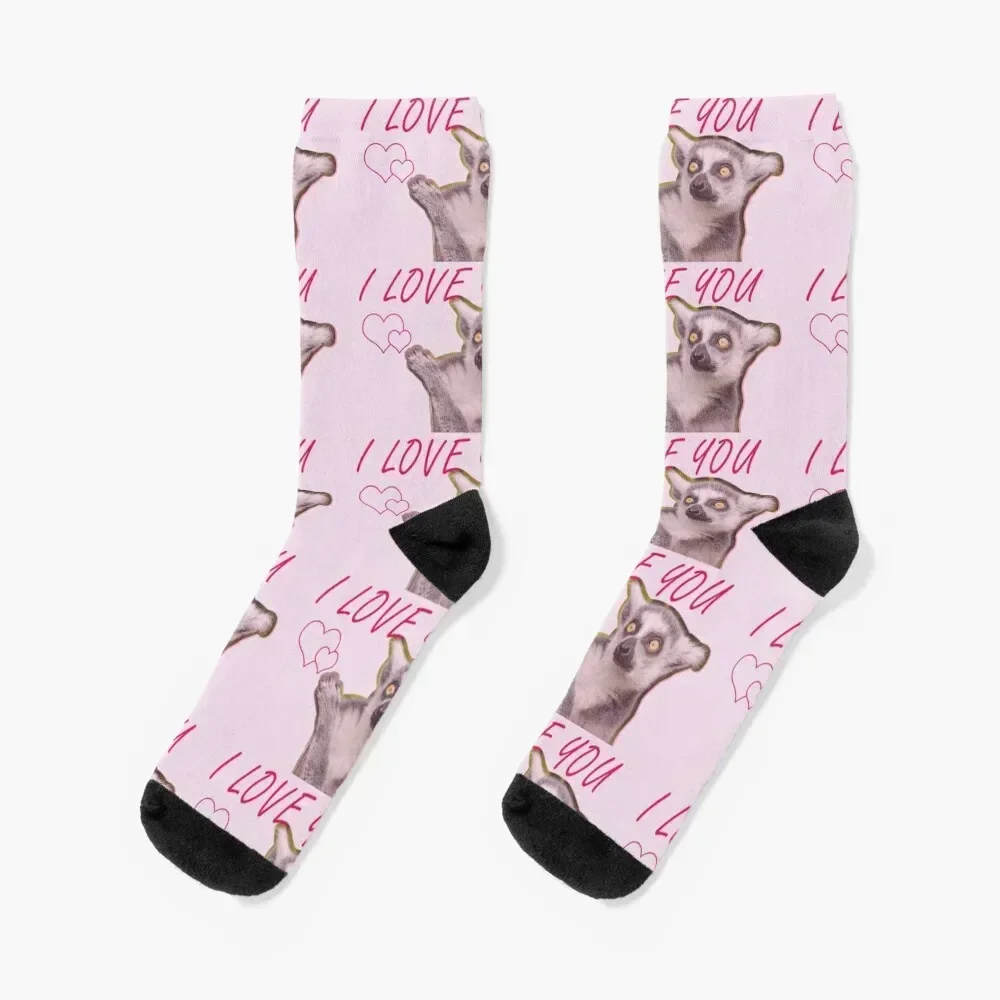 

I love You, I love Lemur Socks crazy new year short winter Socks Woman Men's