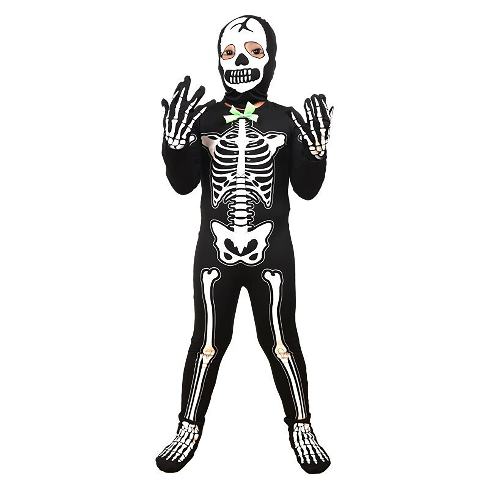 Costumes squelettes pour enfants Halloween Night Glow-in-Dark Grim Reapers Costume apporter la nuit de fête de cosplay amusante