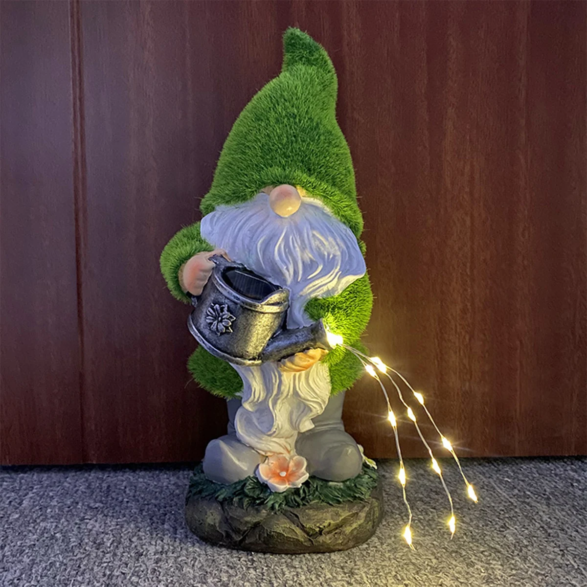 

Gnome Solar Lawn Ornament Fairy Gnomes Garden Lamp Resin Dwarf Figure With Lights And Flocking Hat Gnome Ornaments For Porch