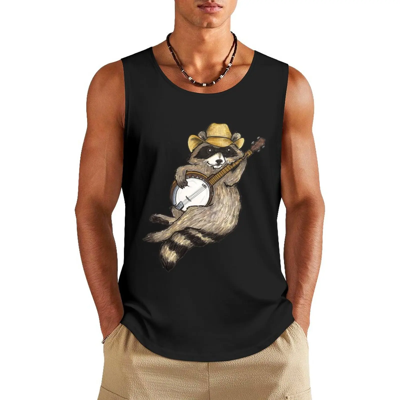 Outlaw Country Raccoon Tank Top running shirt underwear fitness clothing for men t-shirt Men's