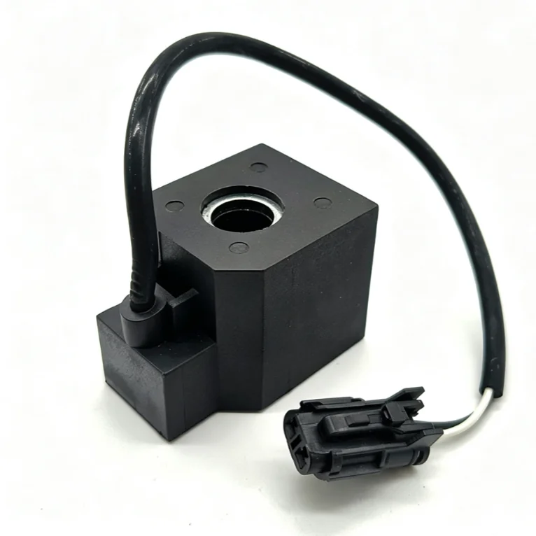 For Pilot Solenoid Coil For Hyundai For Excavator For R200 R210 R220-5 Safety Lock Valve 12V 24V Hydraulic Parts Black Aluminum
