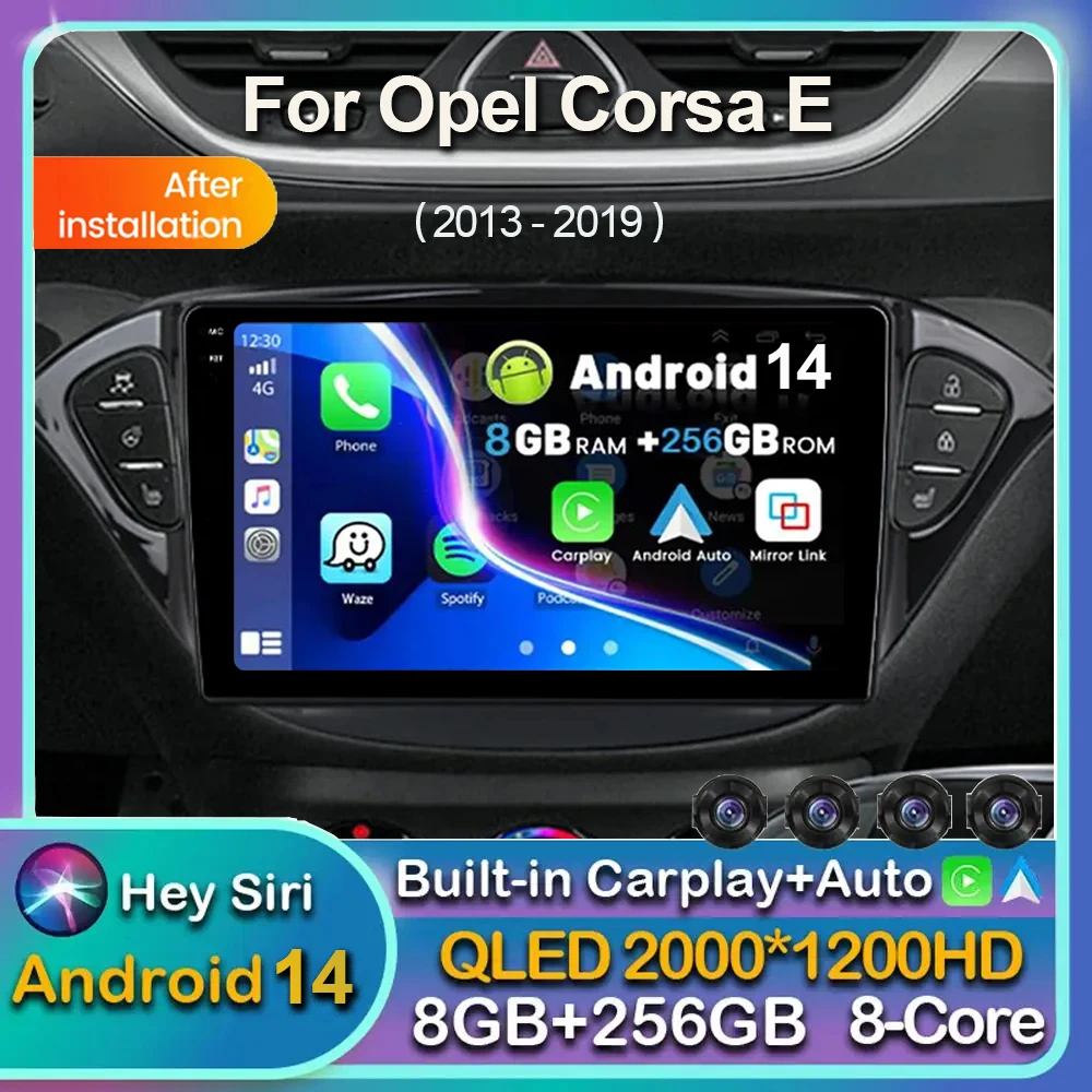 

Android 14 Carplay Car Radio For Opel Corsa E 2015-2017 2018 2019 Opel Adam 2013 - 2016 Multimedia Player Stereo WIFI+4G BT DSP