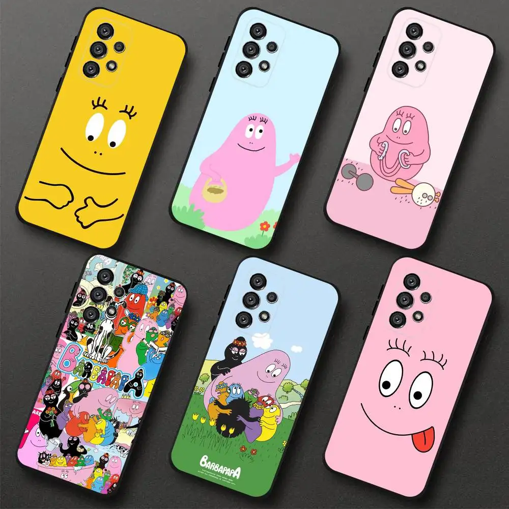 

Cartoon B-Barbapapa Phone Case For Samsung S 25,24,23,22,30,21,10,9,Ultra,Plus,Lite,FE,4,5G Black Soft Case