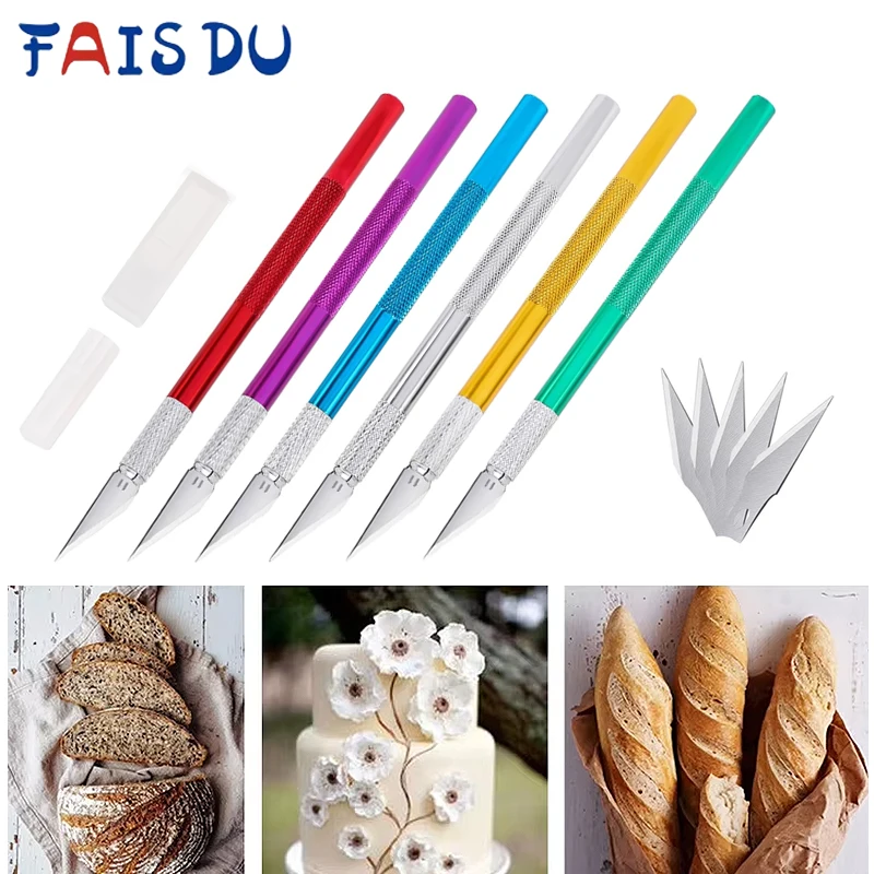 

FAIS DU Metal Carving Knife Precision Cutting Tool for Fondant Art Cake Clay Sculpture Pottery Modeling Polymer Craft Paper Cut