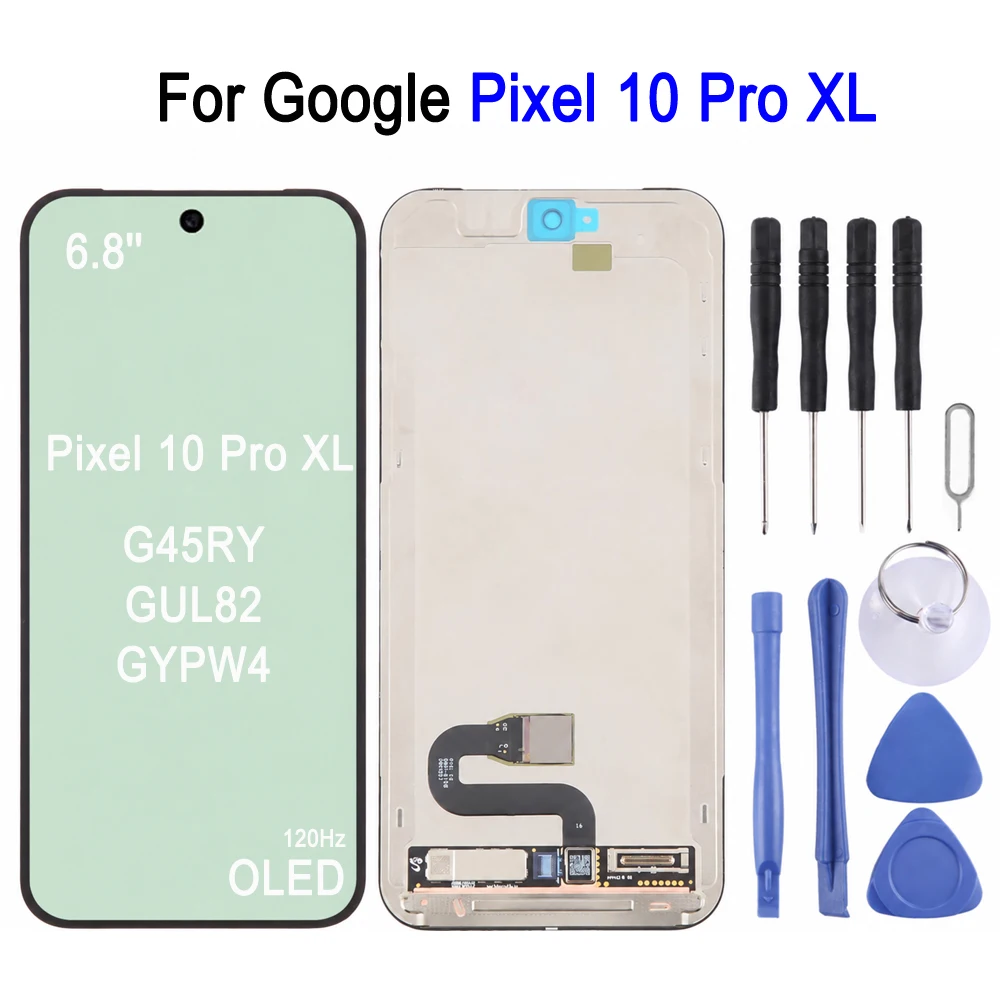 LTPO OLED Screen For Google Pixel 10 Pro XL, G45RY / GUL82 / GYPW4 Phone Display Touch Screen Replacement Supporting Fingerprint