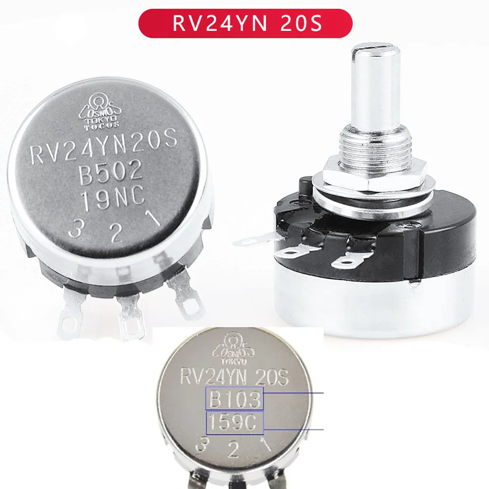 

Аркадный потенциометр, однооборотная карбоновая пленка, ручка RV24YN20S B103 502 1K 2K 10K 5K 1M