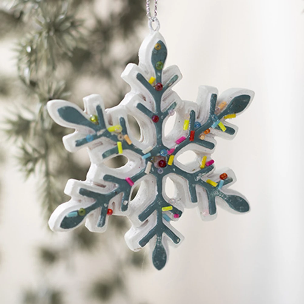 

1Set Christmas Decorations Eye Catching Beautiful Snowflake Pendant Gingerbread House Donut Shapes Festive Touch