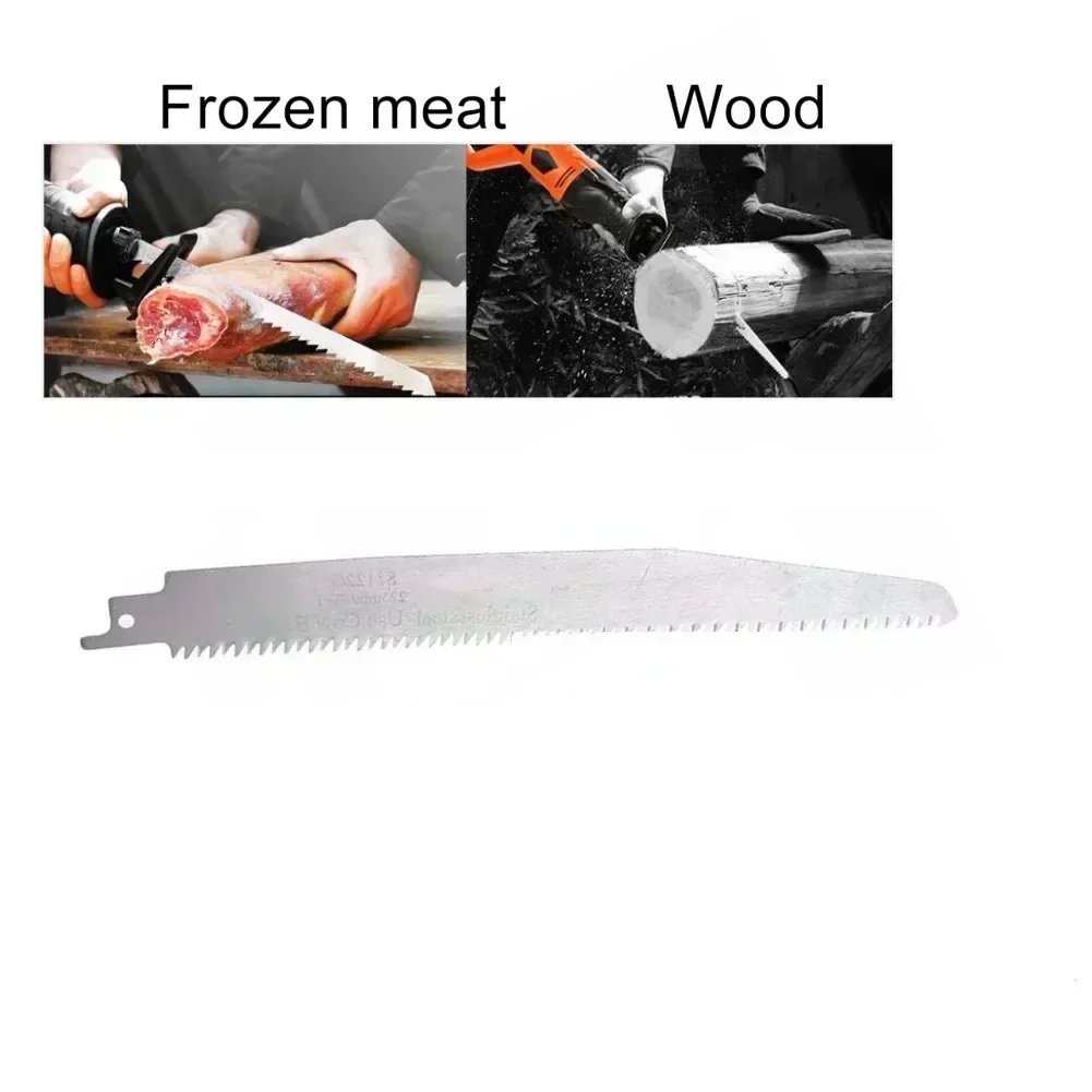 S1122C Stainless Steel Reciprocating Saw Blade 225mm Length For Cutting Bone Meat Wood Saw Blades Handle Tool Parts