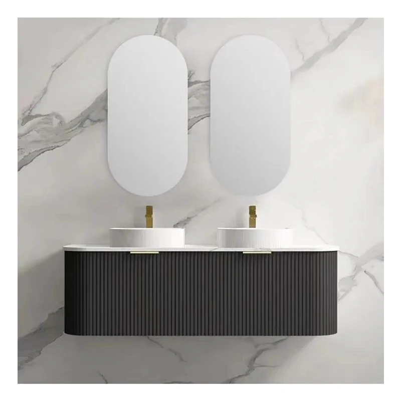 

China Wholesale Multilayer Board Plywood Bathroom Vanity with Waterproof Mirror Cabinet for Home Customizable