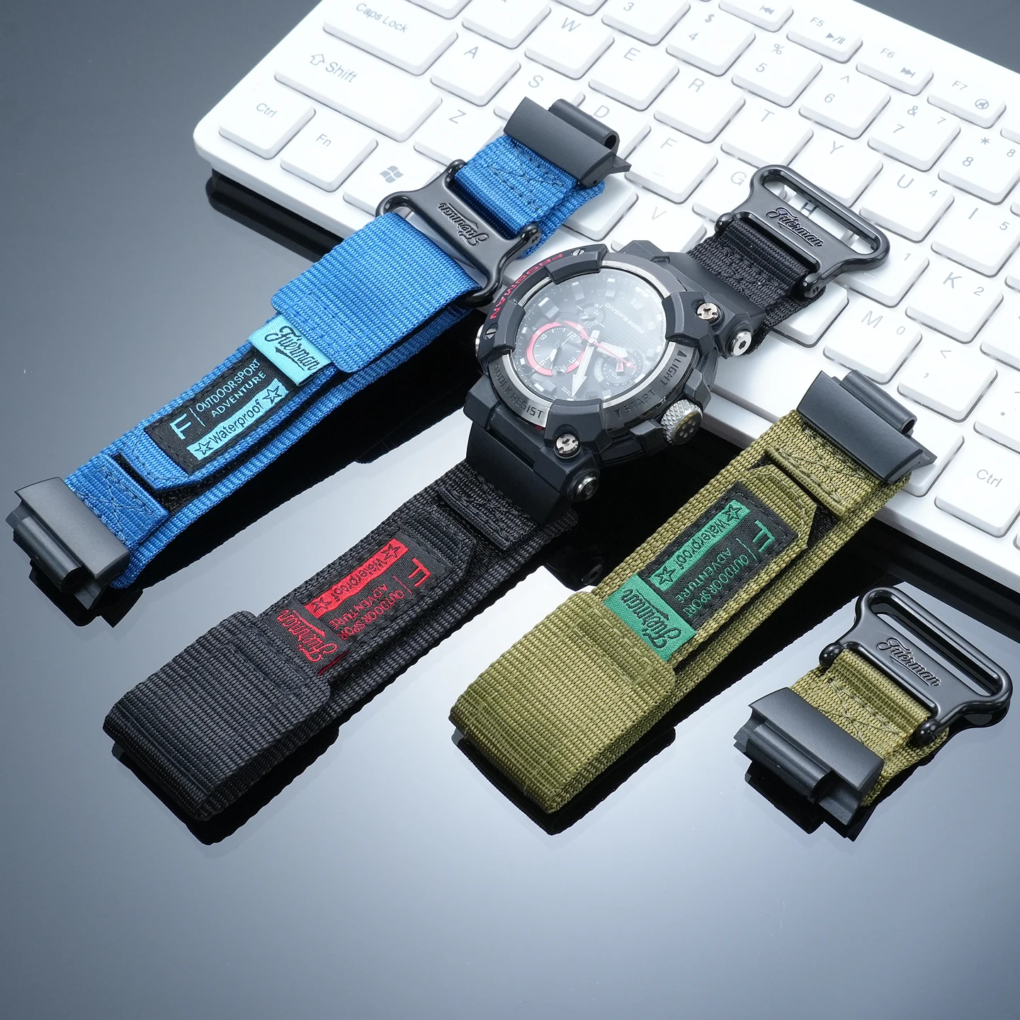 For Casio GWF-A1000 7th Generation Frogman Nylon Canvas Strap—Waterproof Diving and Outdoor Sports Strap Replacement Accessory