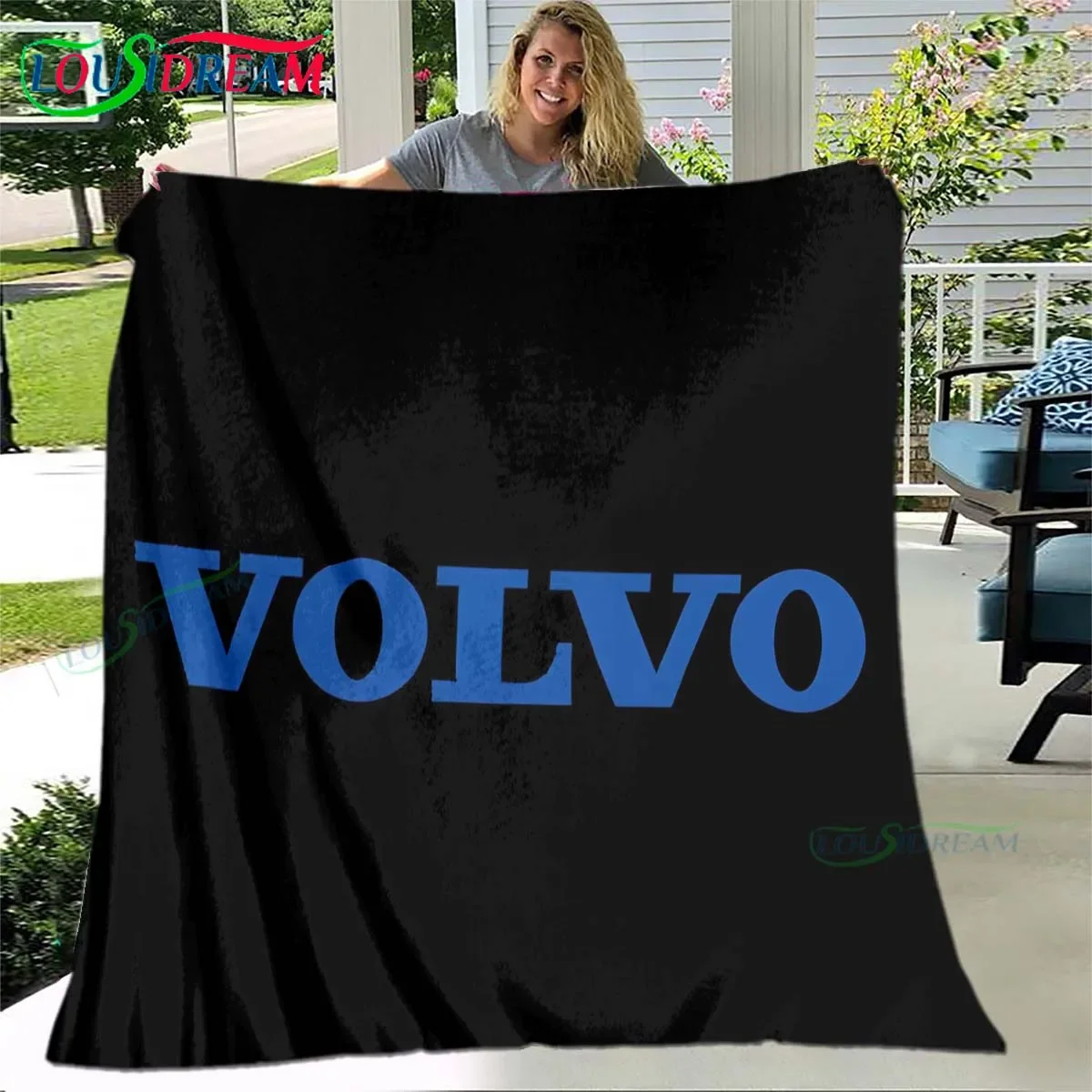 Fashion Car V-Volvo Logo Printing  Blanket,Flannel Throw Blanket for Home Bedroom Bed Sofa Picnic Office Hiking Leisure Nap