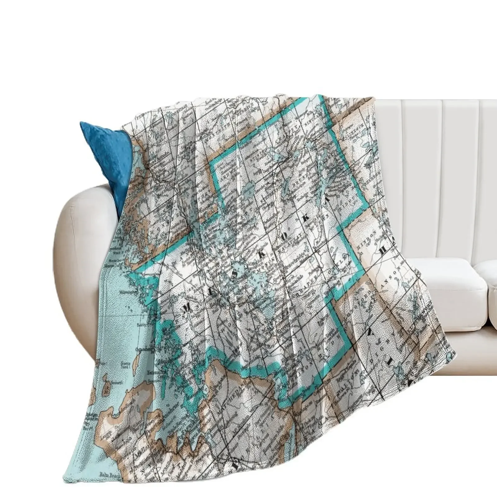 Map of Muskoka County, Ontario, Canada Throw Blanket Polar For Sofa Thin blankets ands Blankets