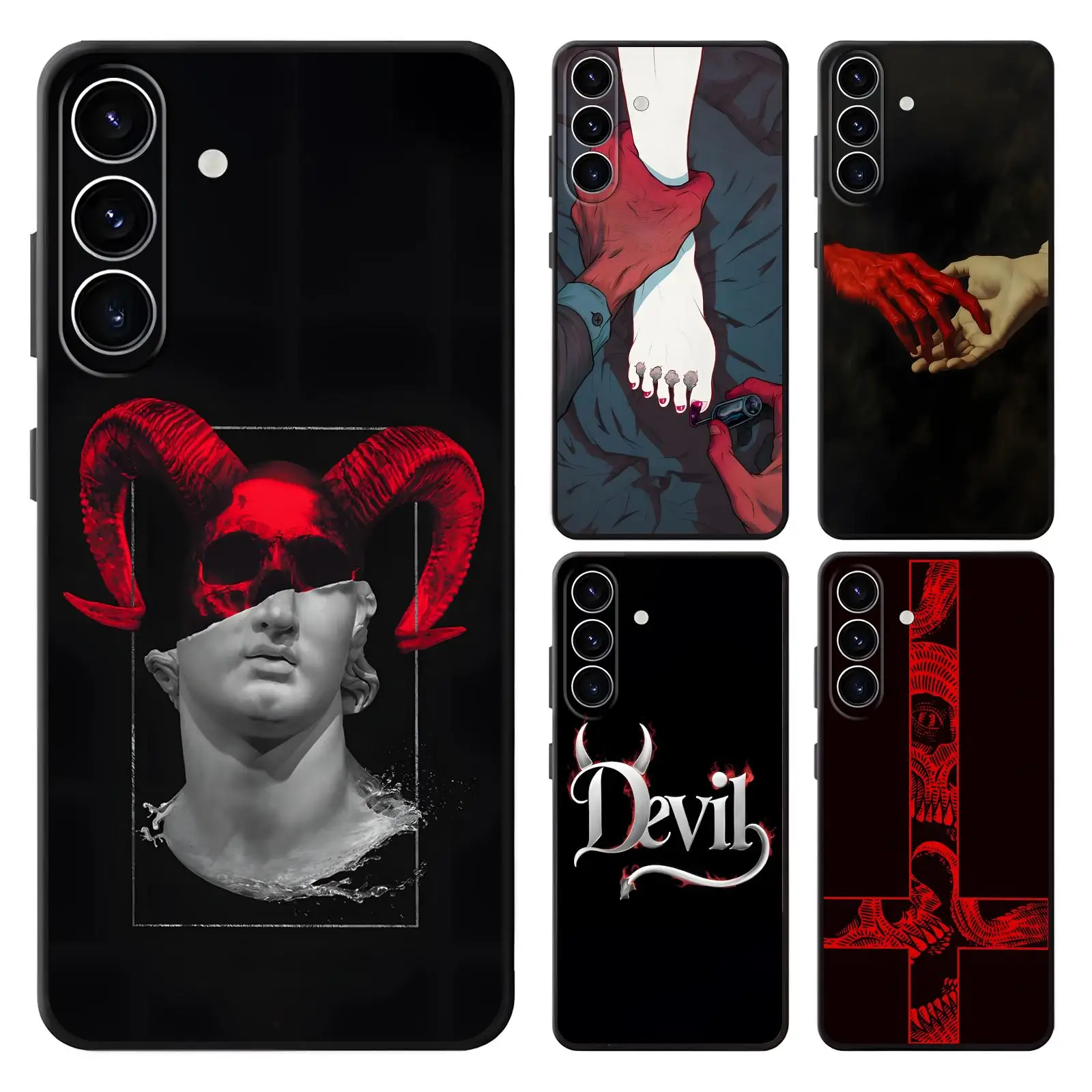 Devil  Phone Case For Samsung A57 A56 A37 A27 A17 A36 A26 A55 A35 Anti-Drop Soft Black Case