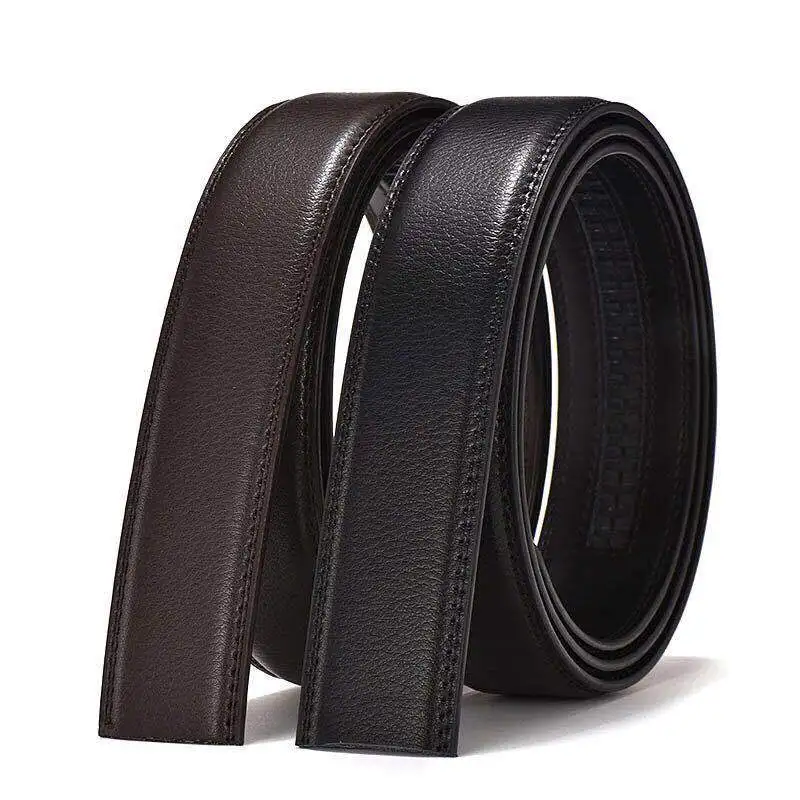 

3.5cm Men's Automatic Buckle Leather Belt Business Casual Men's Leather Belt High-quality Suit Trousers Without Bucithout buckle