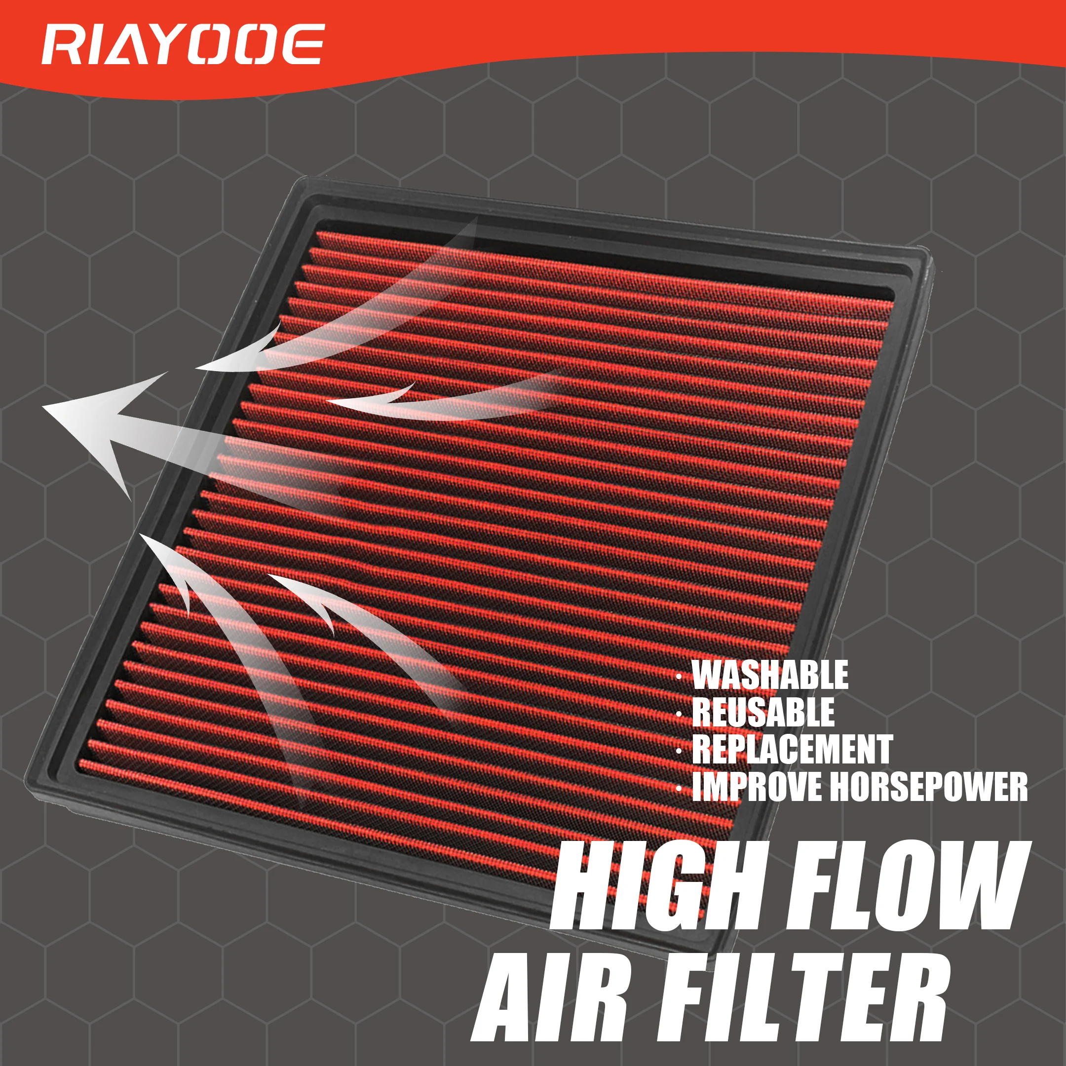 

Car High Flow Air Filter for BMW 535i GT xDrive 640i Gran Coupe 740i 740Li X3 X4 X5 X6 3.0L L6 Gas Cold Air Intake Filter