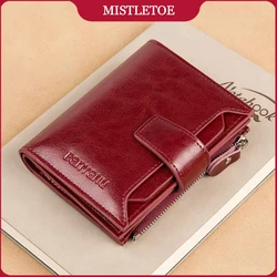 Women Driver License Wallet RFID Protection Women Functional Short Cow Genuine Leather Purse for Birthday Gift