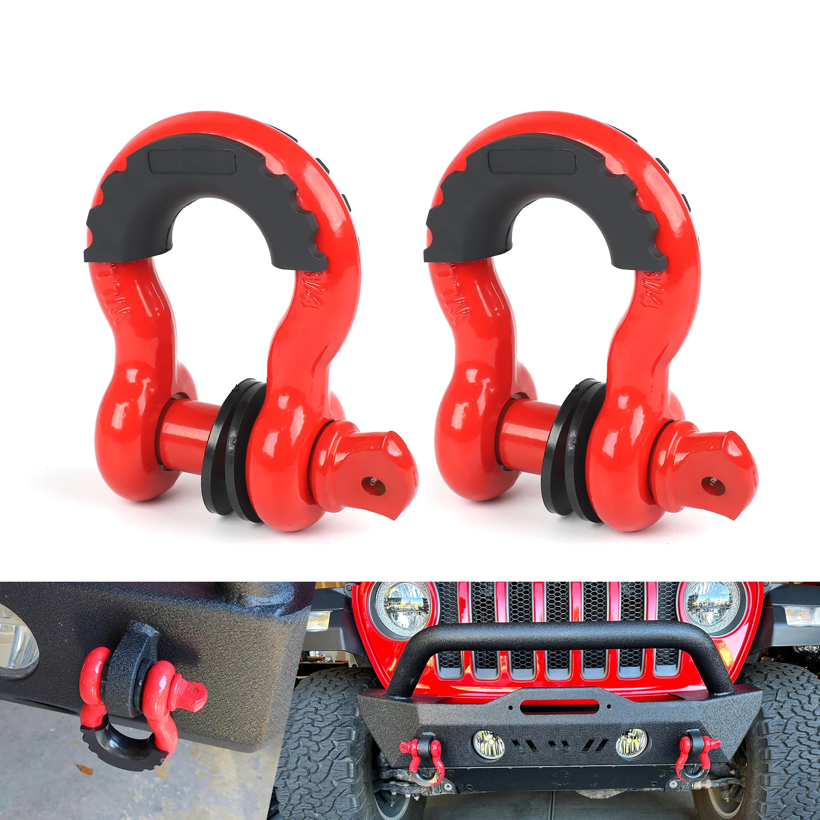 for Off-Road Truck Offroad Towing Accessories 3/4 D Ring Shackle 4.75 Ton Tow truck Hook With Protective Cover Fit Universally