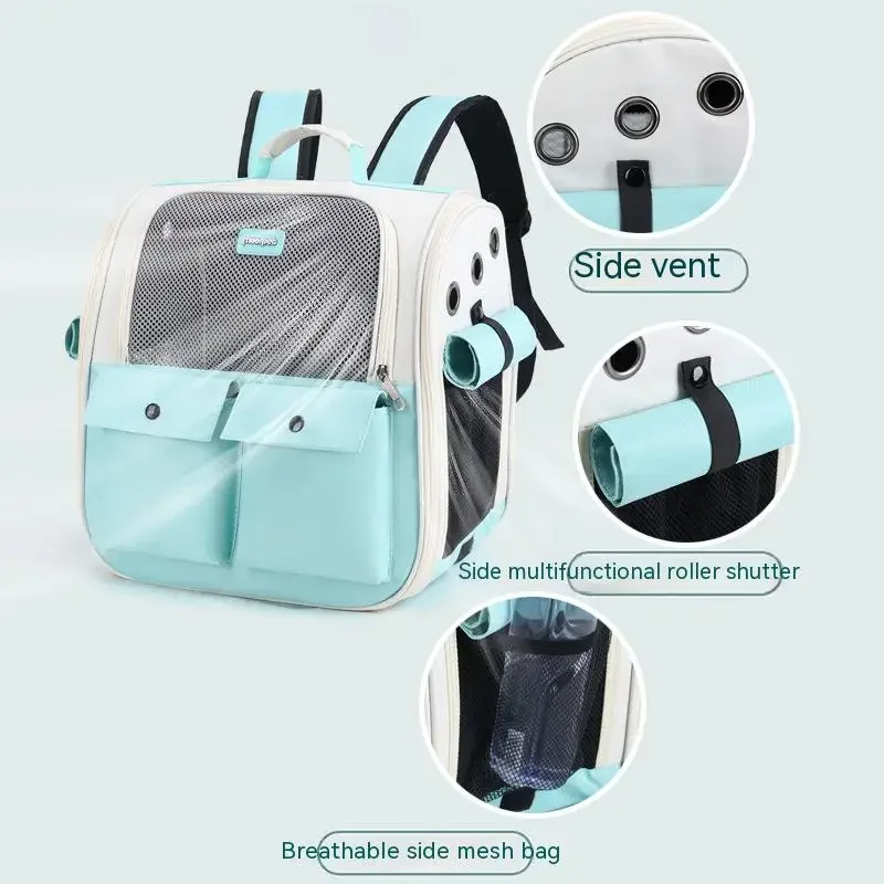 Pet Outing Carrier Backpacks Pet Portable Backpack Breathable Side Large Space Multifunctional Oxford Cloth Cat Dog Carrier Bags