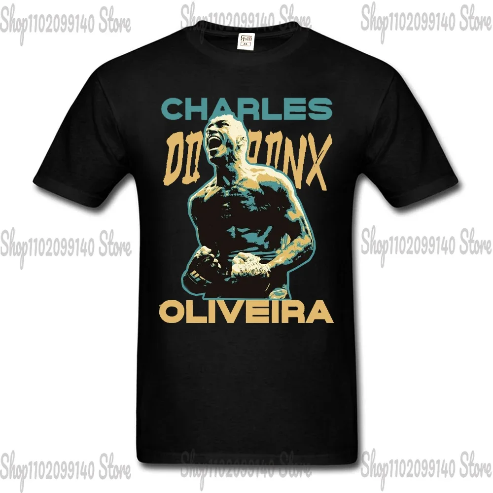 Funny Design Fans Cotton Tshirts Charles Oliveira Fighter T-Shirt Summer Soft Casual TShirt Streetwear Harajuku Graphic T Shirts