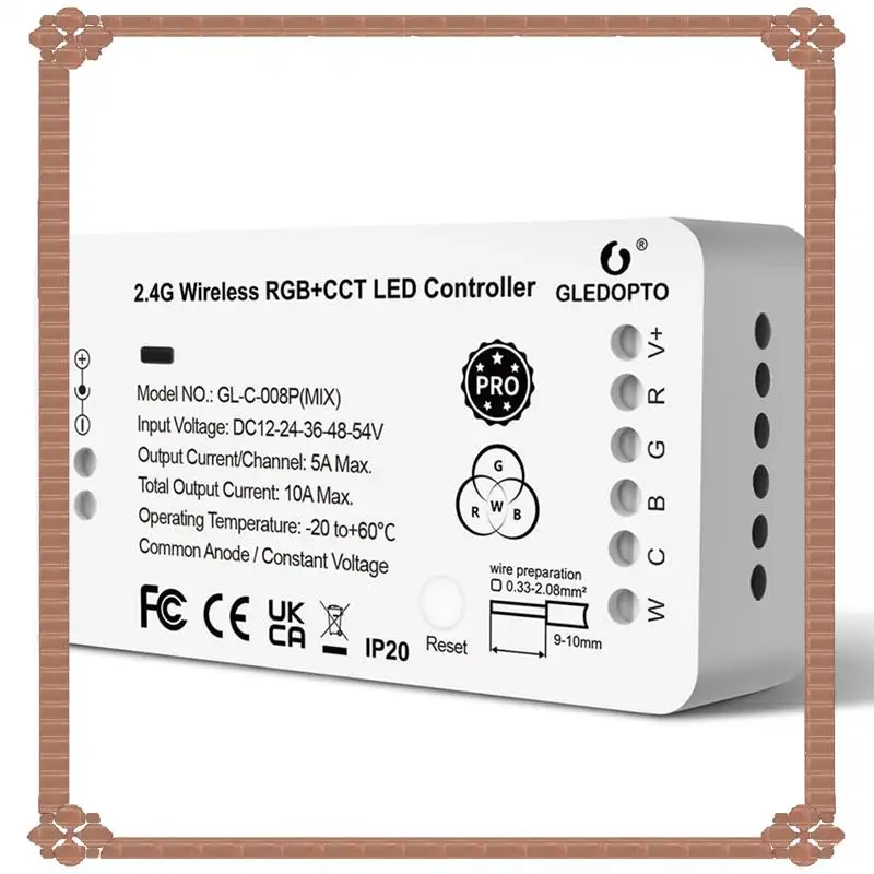 24-Hour Delivery GLEDOPTO PWM Dimming Zigbee 3.0 LED Strip Controller RGBCCT RGBW Pro White Light Mix Smart Phone App Voice Cont