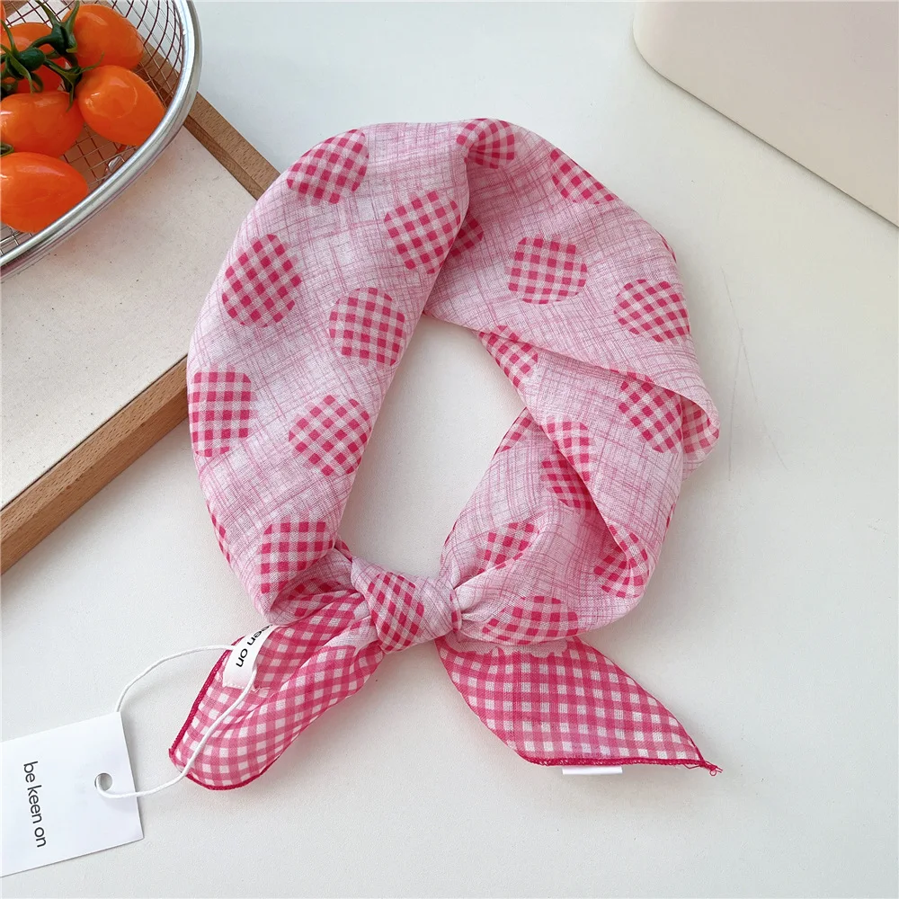 Square Scarf Breathable Cotton Linen Soft Lightweight Artistic Retro Womens Headband Neckerchief Decorative Wrap Everyday