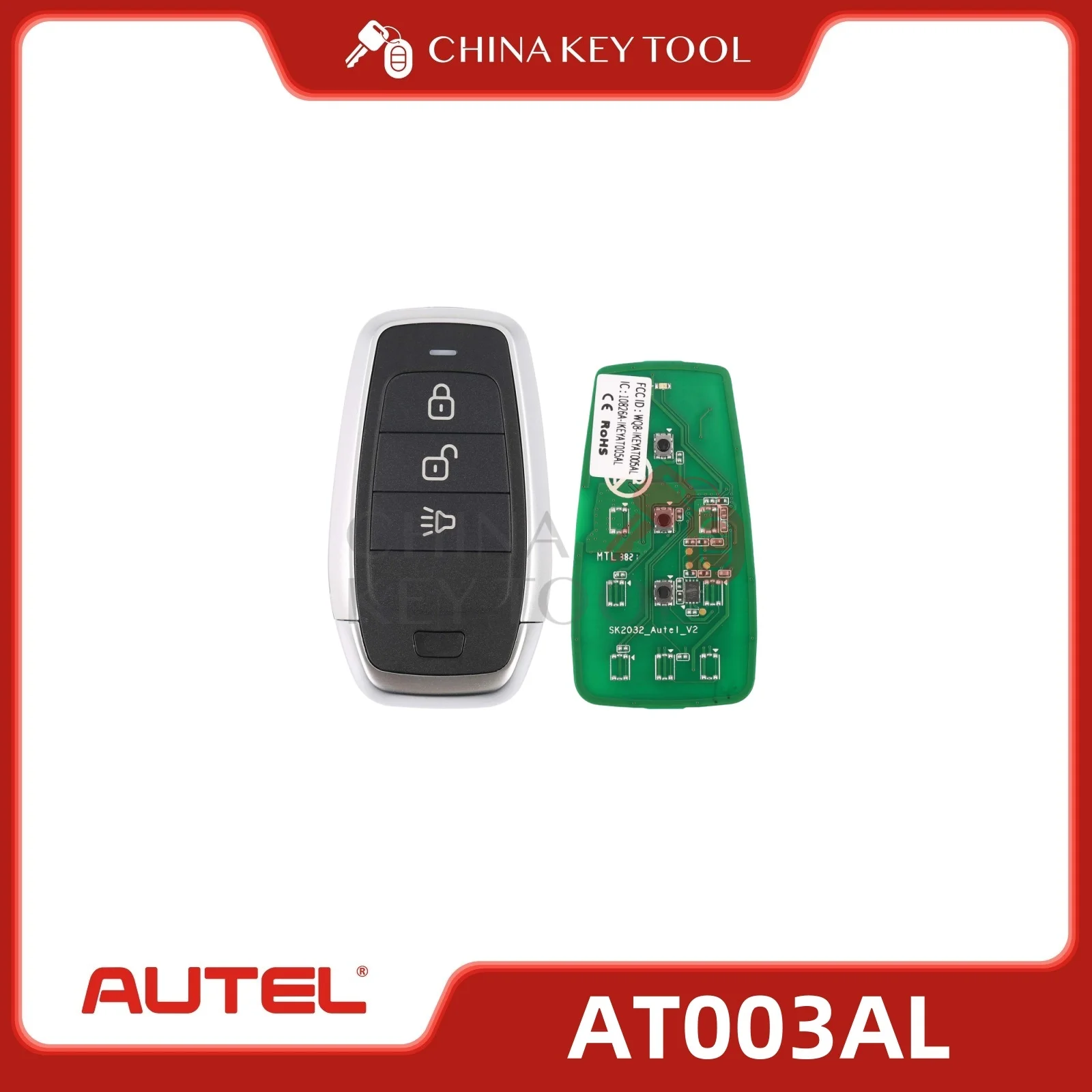AUTEL MAXIIM IKEY Standard Style IKEYAT003AL 3 Buttons Independent Smart Key (Lock/ Unlock/ Panic)