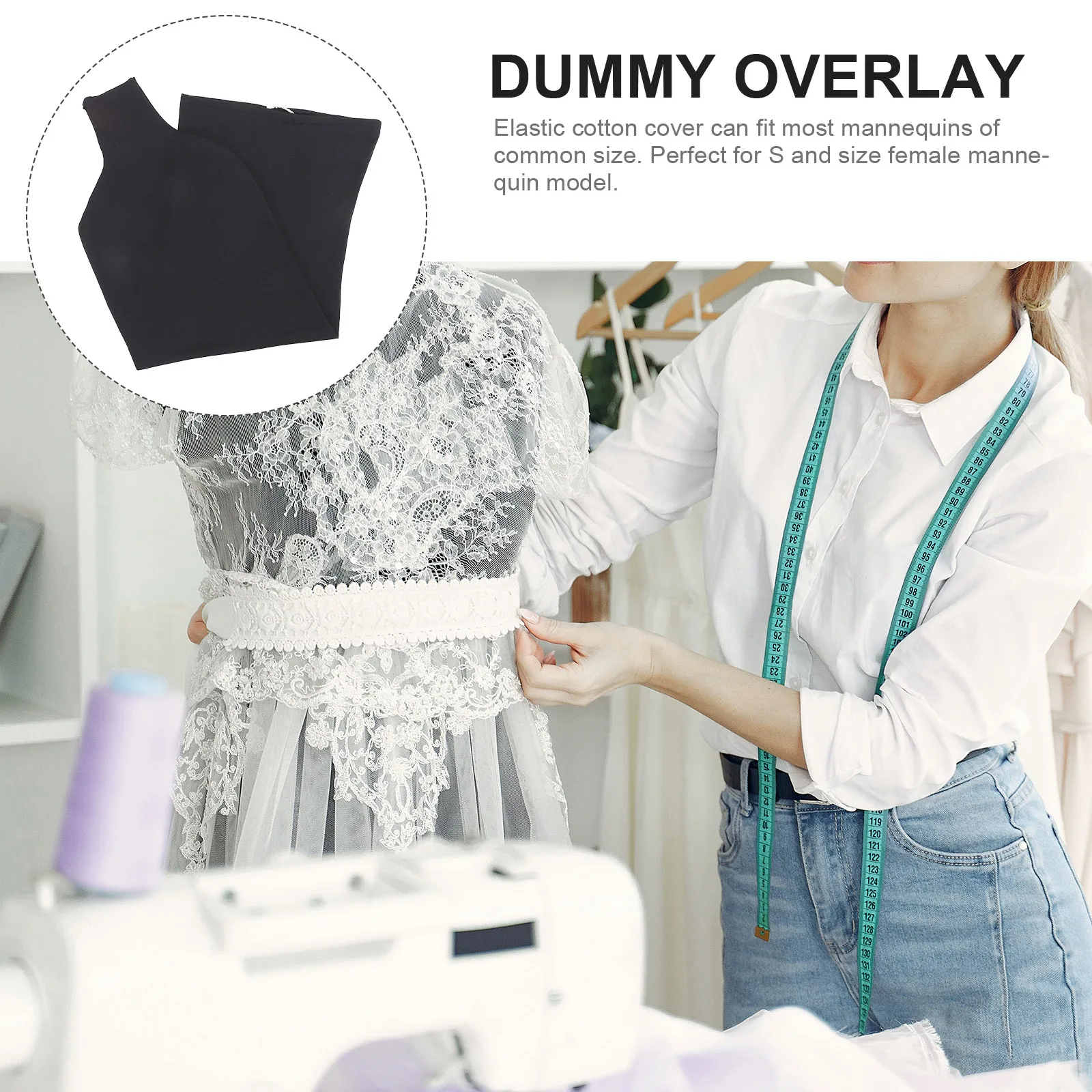 1pc Black White Mannequin Cover Dress Cloth Torso Model Upper Stand Model Accessories Shop Mall Black Body Overlay Body Cover