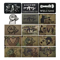 National Flags Morale Emblem IR Reflective Patch Hook and Loop,Military Sticker Tactical Applique Badges For Backpack,Armband