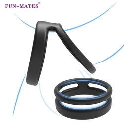 Male Silicone Penis Ring Dual Cock Rings Delay Lock Ejaculation Scrotal Binding Ball Stretcher Cockring Chastity Sex Toy For Men