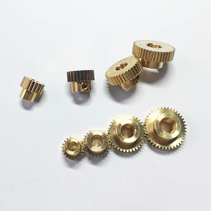 0.4Module 20/25/35/40 Teeth Stepped Spur Gear Metal with Base Transmission Brass Gear for DIY Mechanical Parts