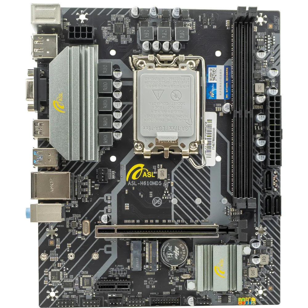 ASL H610M Micro-ATX LGA 1700 اللوحة الأم لـ Intel Core 12th 13th 14th Gen CPU DDR5 NVMe M.2 USB 3.2 PCIe 4.0 GbE LAN #2