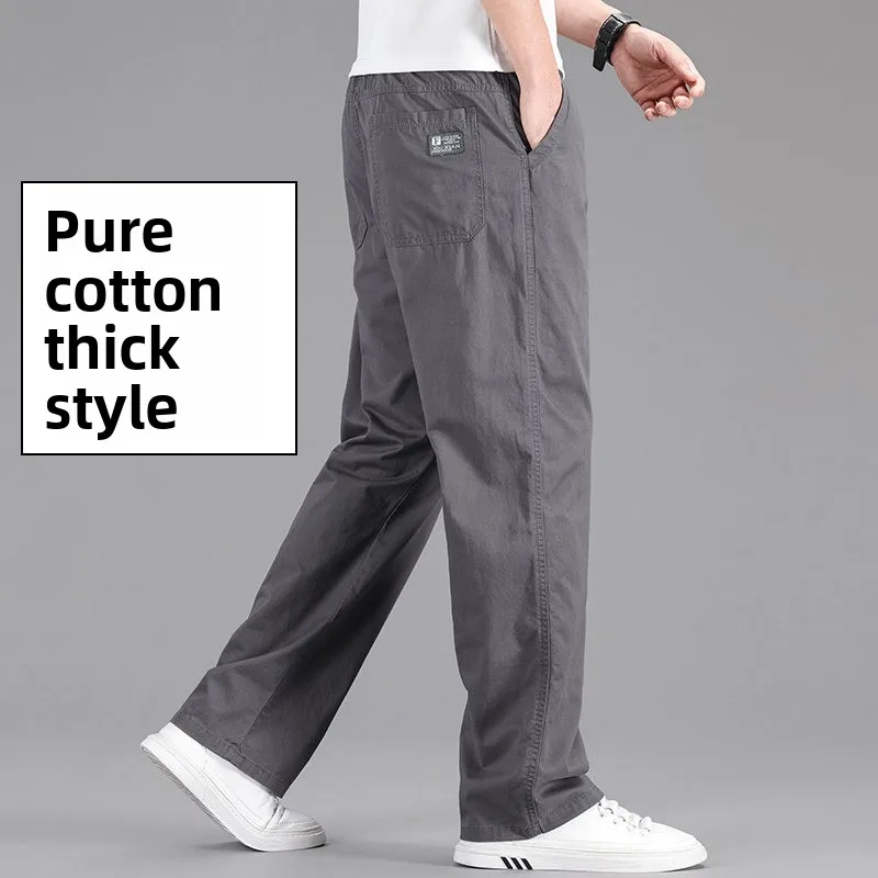 100 % Baumwolle, Outdoor, Arbeitshose, modisch, für Herren, für Reisen, zum Radfahren, für Sport, locker geschnitten, gerade Passform, Freizeithose – Detail 6